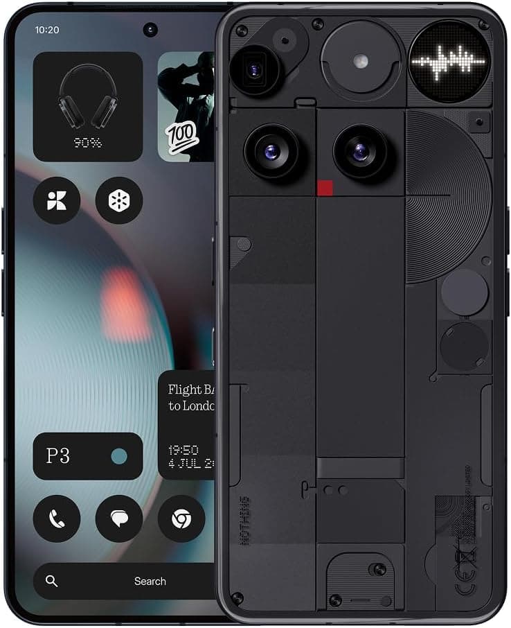 Nothing Phone (3) | 6.77-inch AMOLED Display | Snapdragon 8s Gen 4 Processor | 12GB RAM | 256GB UFS 4.0 Storage | 5150mAh Battery | Fingerprint & Face Unlock Security | Android 15