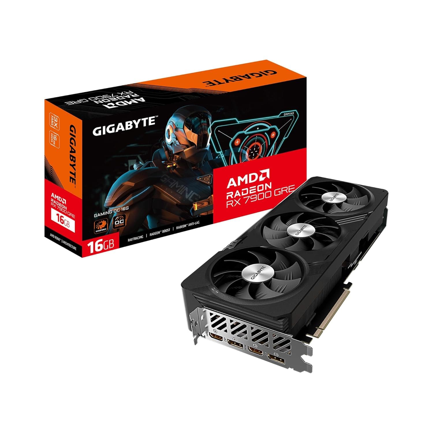 GIGABYTE Radeon RX 7900 GRE Gaming OC – 16GB GDDR6 | 256-bit Memory Interface | WINDFORCE Triple-Fan Cooling | Designed for Smooth Gaming & Advanced Graphics Performance