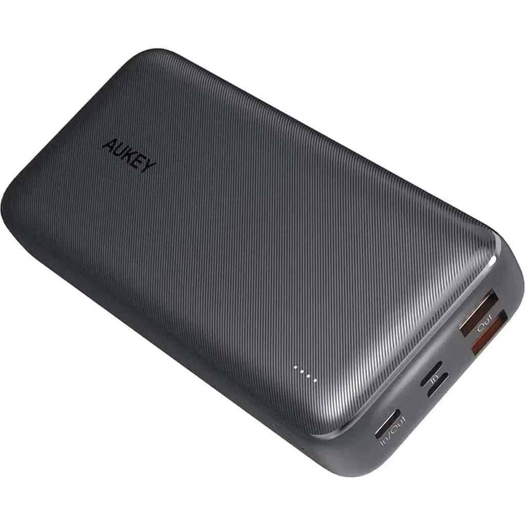 AUKEY PB-N74S Basix Plus | 20000mAh Power Delivery Power Bank | 22.5W Max Output | Lightning & Micro-USB Input | Lithium Polymer Battery | High-Capacity Portable Charger | Multi-Device Compatibility