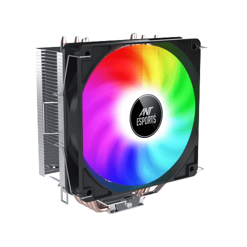Ant Esports ICE-C400 – 120mm ARGB CPU Air Cooler (Black) | AM5/LGA1851 Compatible | Rainbow Lighting