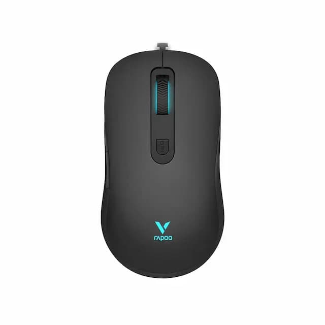Rapoo V16RGB | Wired Ergonomic Gaming Mouse | Integrated Profile Storage | 6 Customizable Controls | 12800 DPI Precision | Configurable Software | Braided USB Cable | Instant Setup Connectivity
