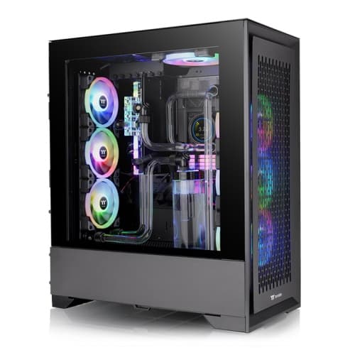 Thermaltake CTE T500 AIO Liquid Cooler Gaming Case | Dual 120mm ARGB PWM Fans | All-In-One High-Performance Cooling System – Black & White