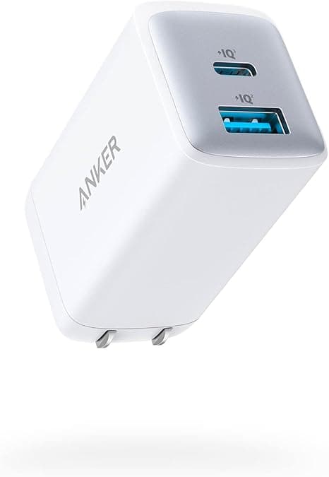 Anker 725 USB-C and USB-A Dual-Port Charger | 65W High-Speed Power Delivery Adapter | Compact and Portable Fast Charging Solution Compatible with Smartphones, Tablets, Laptops, and More