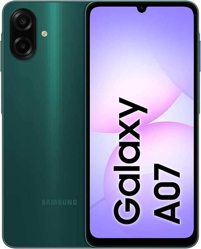Samsung Galaxy A07 | 6.7-inch HD+ 90Hz PLS LCD Display | Helio G99 Processor | 6GB RAM 128GB Storage | Android 15 One UI 7.0 OS | IP54 dust and splash resistance | Fingerprint & Face Unlock
