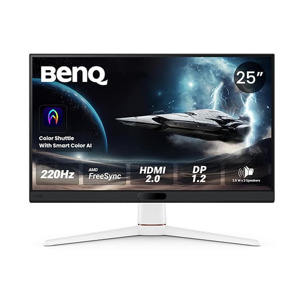 BenQ MOBIUZ EX251 – 25" FHD (1920 × 1080) Gaming Monitor | 220Hz Refresh Rate | 1ms (GtG) Response Time | 2.5W × 2 Built-in Speakers | 99% sRGB Color Gamut | Low Blue Light & Flicker-Free Technology