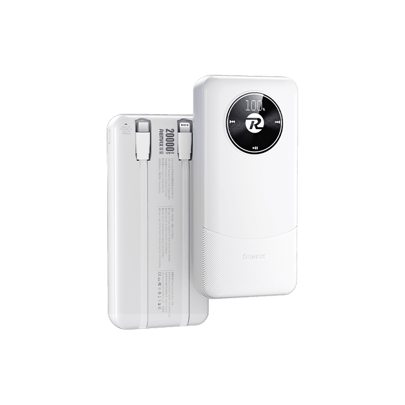 Remax RPP-382 20000mAh Power Bank | 20W + 22.5W Self-Contained Dual Fast Charging Cables |  Three Outputs & Two Inputs | LED Intelligent Digital Display | Long-Lasting Battery Life