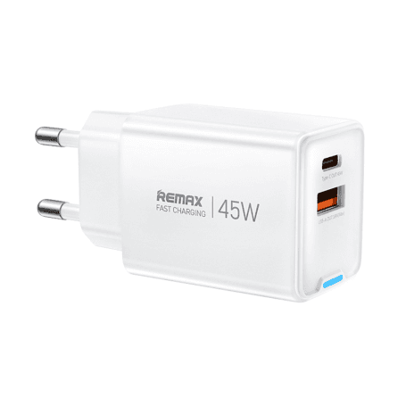 REMAX CA05 45W GaN Fast Charger | USB & Type-C Port | 45W Max Output | Advanced GaN Technology | Stylish Design & Safety Features | Universal Compatibility
