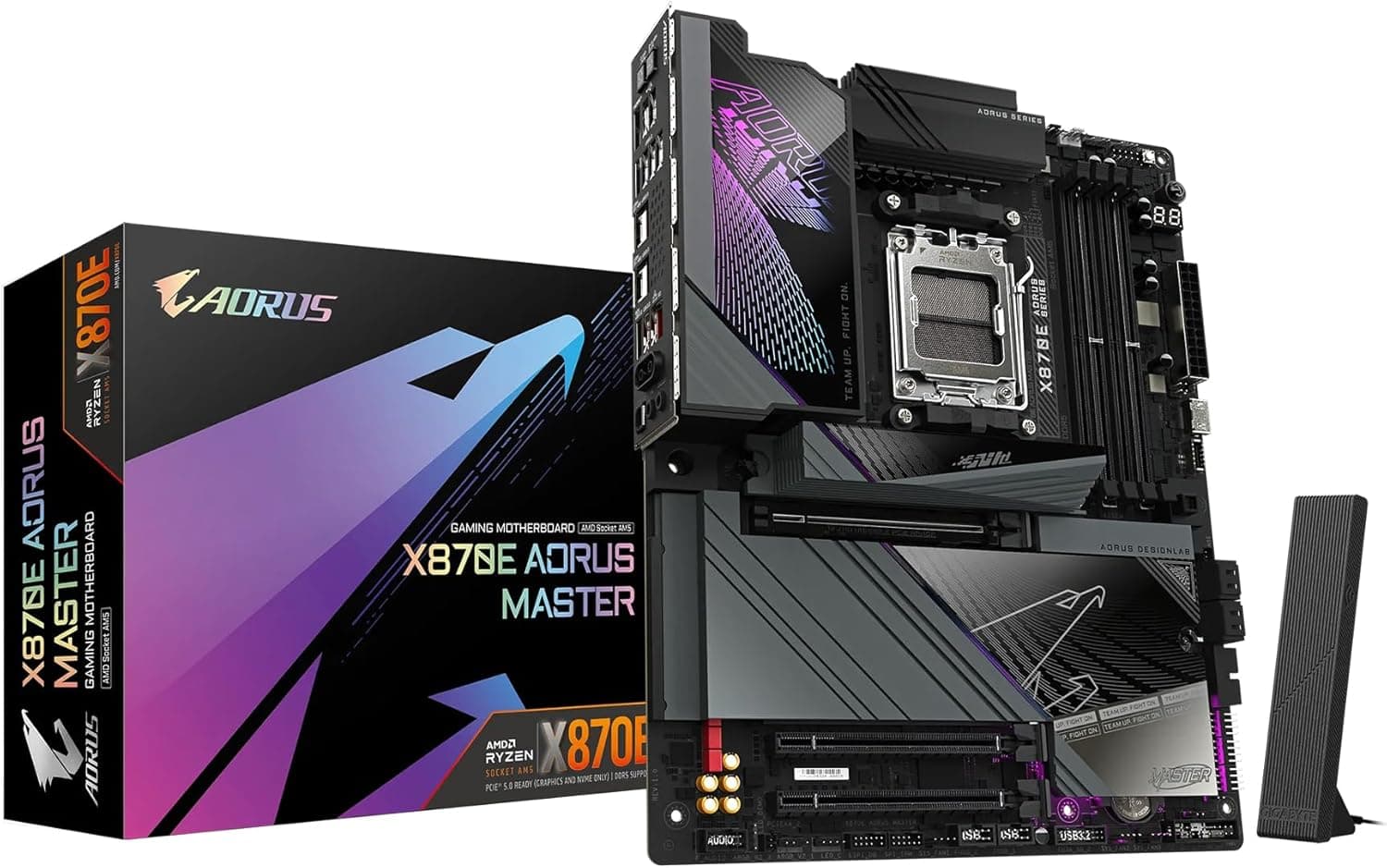 GIGABYTE X870E AORUS Master Motherboard | AMD AM5 LGA 1718 | ATX | DDR5 Support | 4x M.2 | PCIe 5.0 | USB4 | Wi-Fi 7 | 5GbE LAN | EZ-Latch