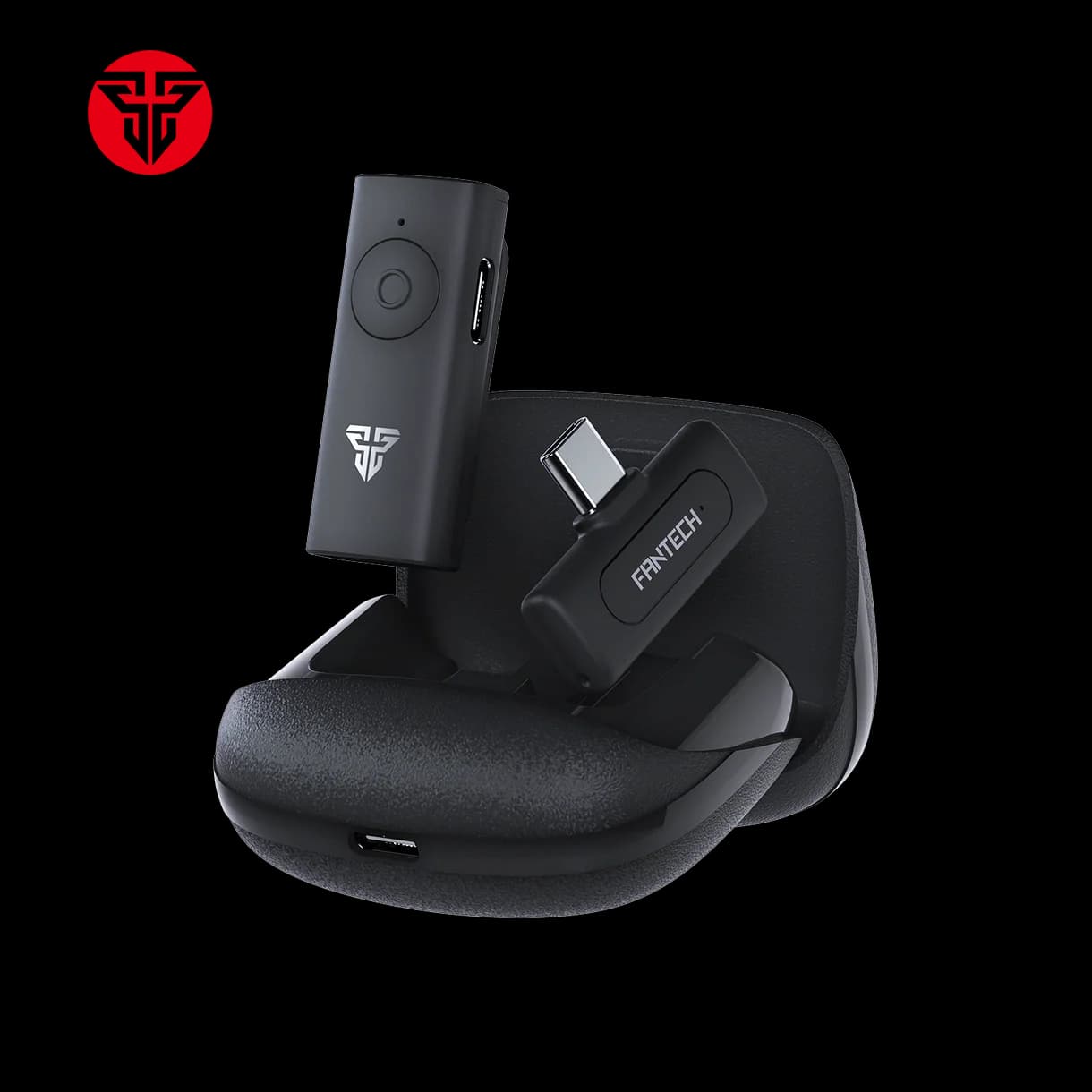 Fantech LEVIOSA AIR WMV11C Wireless Lavalier Type -C Microphone | Up to 16-Hour Battery Life | Effective Range Up to 10m | 80mAh Mic Battery, 600mAh Case Battery | Single Microphone | Noise Reduction