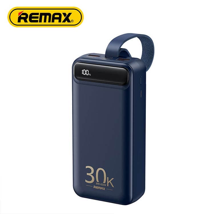 Remax RPP-522 Bole Series | 30000mAh PD22.5W + QC20W Fast Charging Power Bank | USB & Type-C Dual Output | Fast Recharge Input (Type-C/Micro) | LED Percentage Display | High-Capacity Li-Po Battery