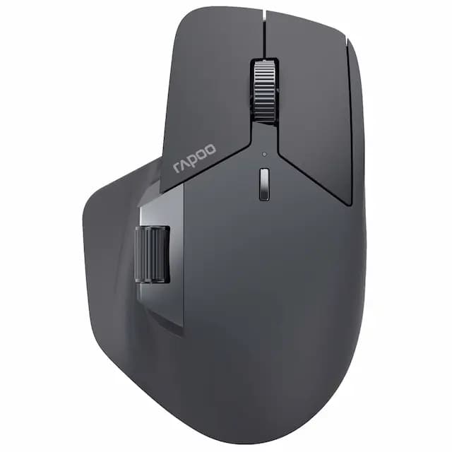 Rapoo MT760L | Multi-Mode Wireless Charging Mouse | 4000 DPI with Adjustable Settings | 10 Programmable Controls Including Tilt Wheel & DPI Switch | Sleek Black Design
