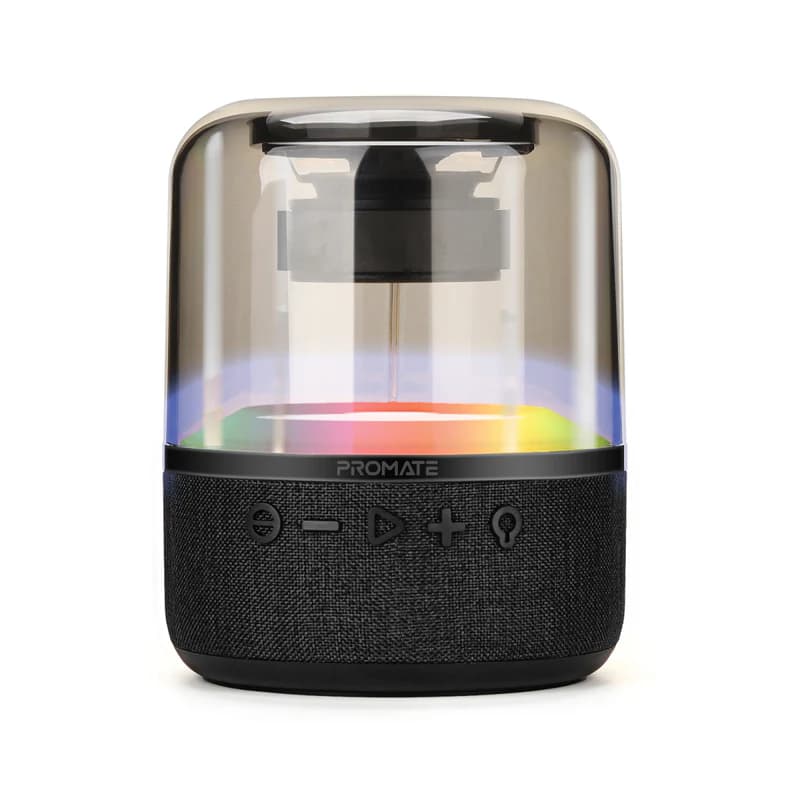 Promate Glitz-L 360 | HD Bluetooth Speaker | LumiSound® 360° Surround Sound | 10W Total Output | 1800 maAh Battery Capacity | 6-Hour Playtime | Bluetooth 5.0 | 10m Wireless Range