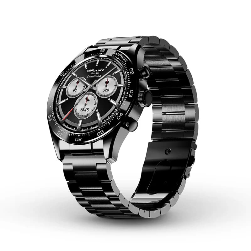 HiFuture GOPRO 2 | Luxury Stainless Steel Smart Watch | 1.32" AMOLED (466x466) Display | Dual Core & Syntra AI | Bluetooth Calling | 1ATM Water Resistant | 10-Day Battery | Sixth Gen Health Sensor