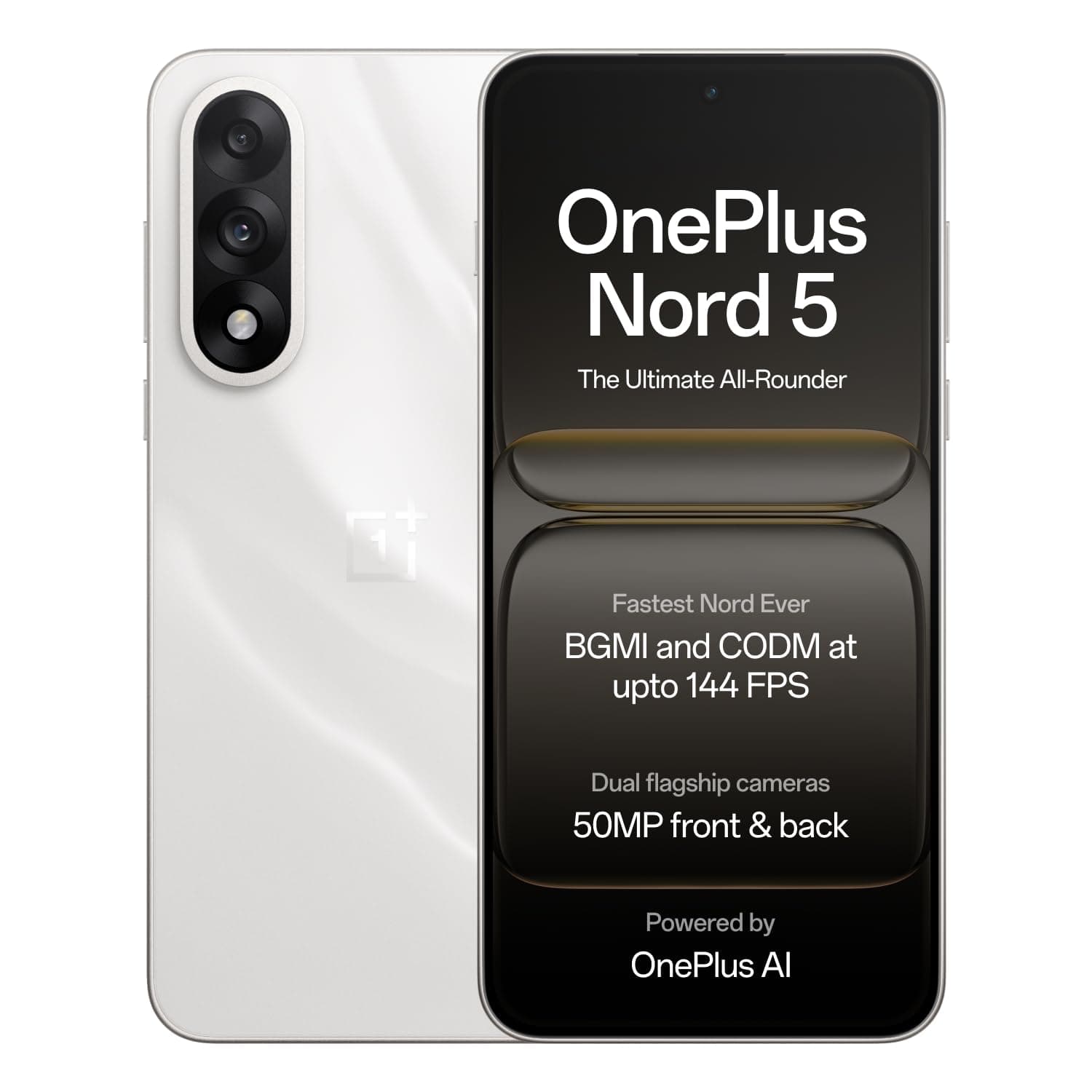 OnePlus Nord 5 | 6.83" 144Hz Swift AMOLED Display | Snapdragon 8s Gen 3 Chipset | 12GB RAM + 256/512GB Storage | 6800mAh Battery | IP65 Splash Resistance | Fingerprint & Face Unlock Security