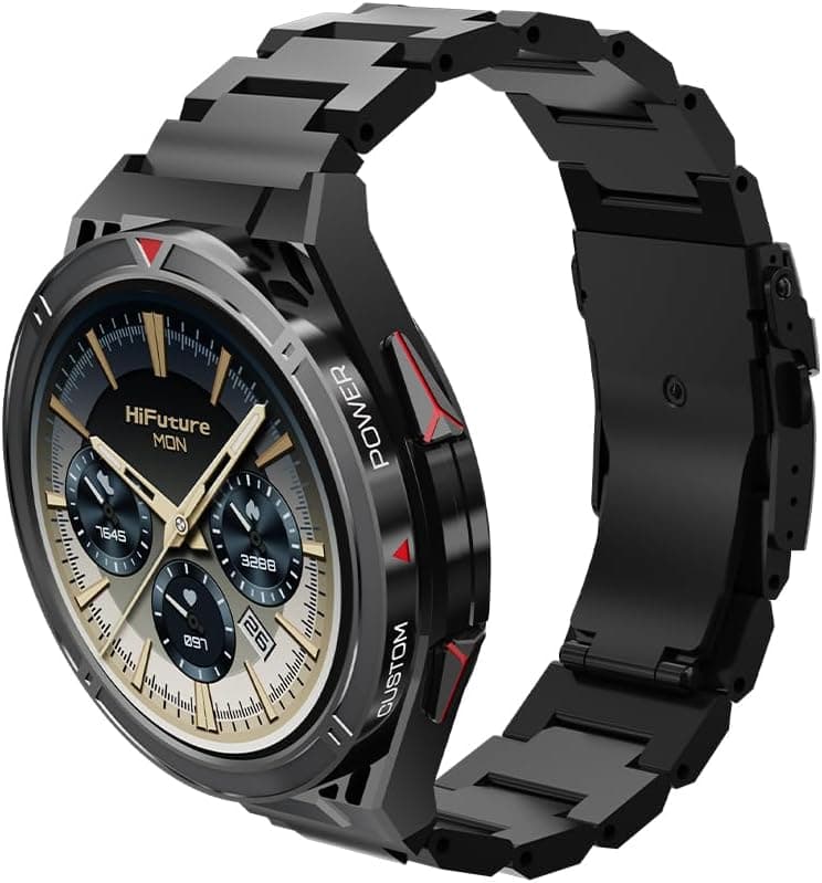HiFuture ACTIVE Smartwatch | Dual-Core CPU | Dual-Band GPS | 1.43" AMOLED | Barometric Altimeter | Compass | 50M Waterproof | Syntra AI | Extra Band Included