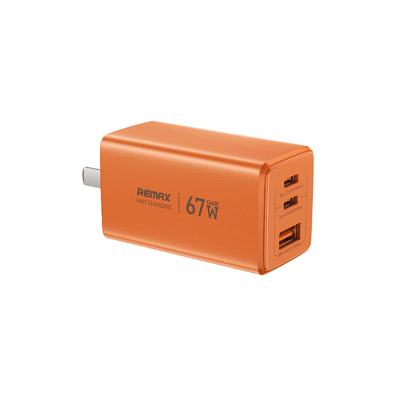REMAX CA02 67W GaN Fast Charger | USB & Dual Type-C Port | 65W Max Output | Advanced GaN Technology | Stylish Design & Safety Features | Wide Compatibility