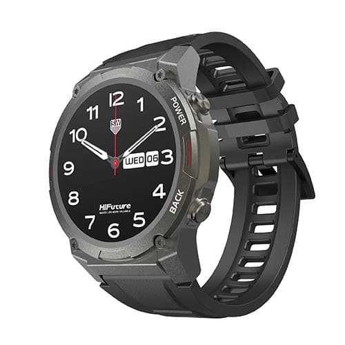 HiFuture FutureGo MIX2 Smartwatch | 1.96" IPS Display | Bluetooth Calling | Sleep & Fitness Tracking | IP68 Waterproof | Long Battery Life – Black/Orange/Grey