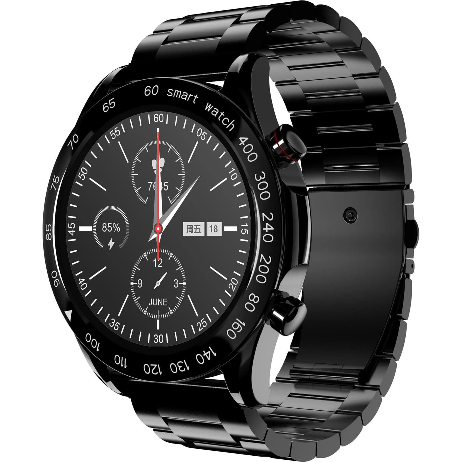 HiFuture FutureGo Pro | Luxury Stainless Steel Smart Watch | 1.32" Full HD (360x360) Display | Bluetooth Calling | 20-Day Battery | IP68 Water Resistant | 3rd Gen Blood Oxygen Sensor