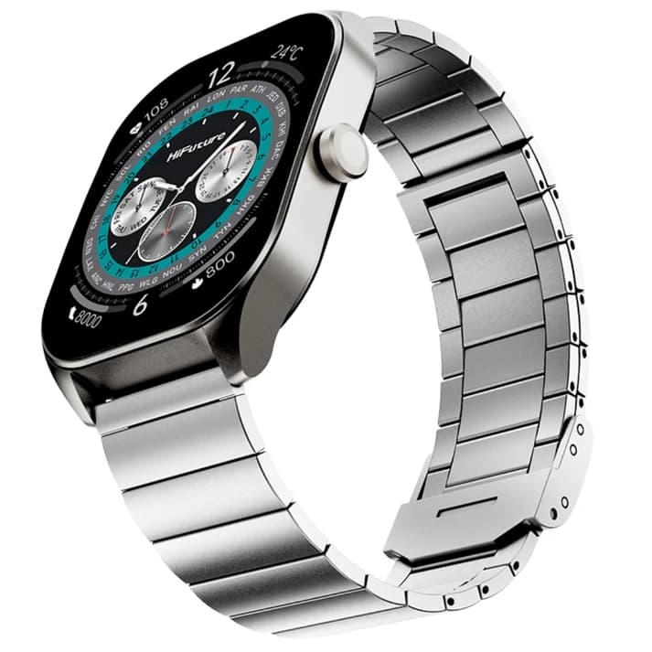HiFuture Apex | Premium Metal Smart Watch | 2.04" AMOLED (368x448) Display | Bluetooth Calling | 10-Day Battery | IP68 Water Resistant | 5th Gen Heart Rate & Blood Oxygen Sensor | Stainless Steel Build