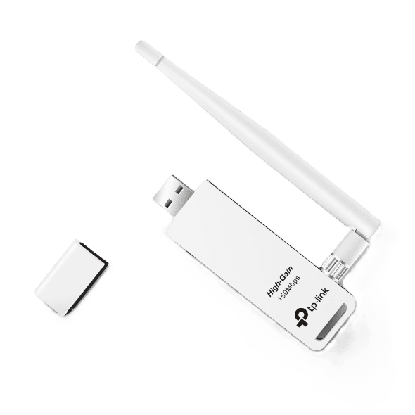 TP-Link TL-WN722N | 150Mbps High Gain Wireless USB Adapter | IEEE 802.11b/g/n Standards | 2.4GHz Frequency (2.400–2.4835GHz) | <20dBm Transmission Power | FCC & RoHS Certified