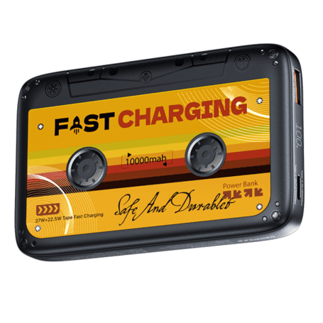 Remax RPP-B1 10000mAh Power Bank | Retro Design | USB-C  + USB-A Ports | 27W USB-C & 22.5W USB-A Fast Charging | LED Display