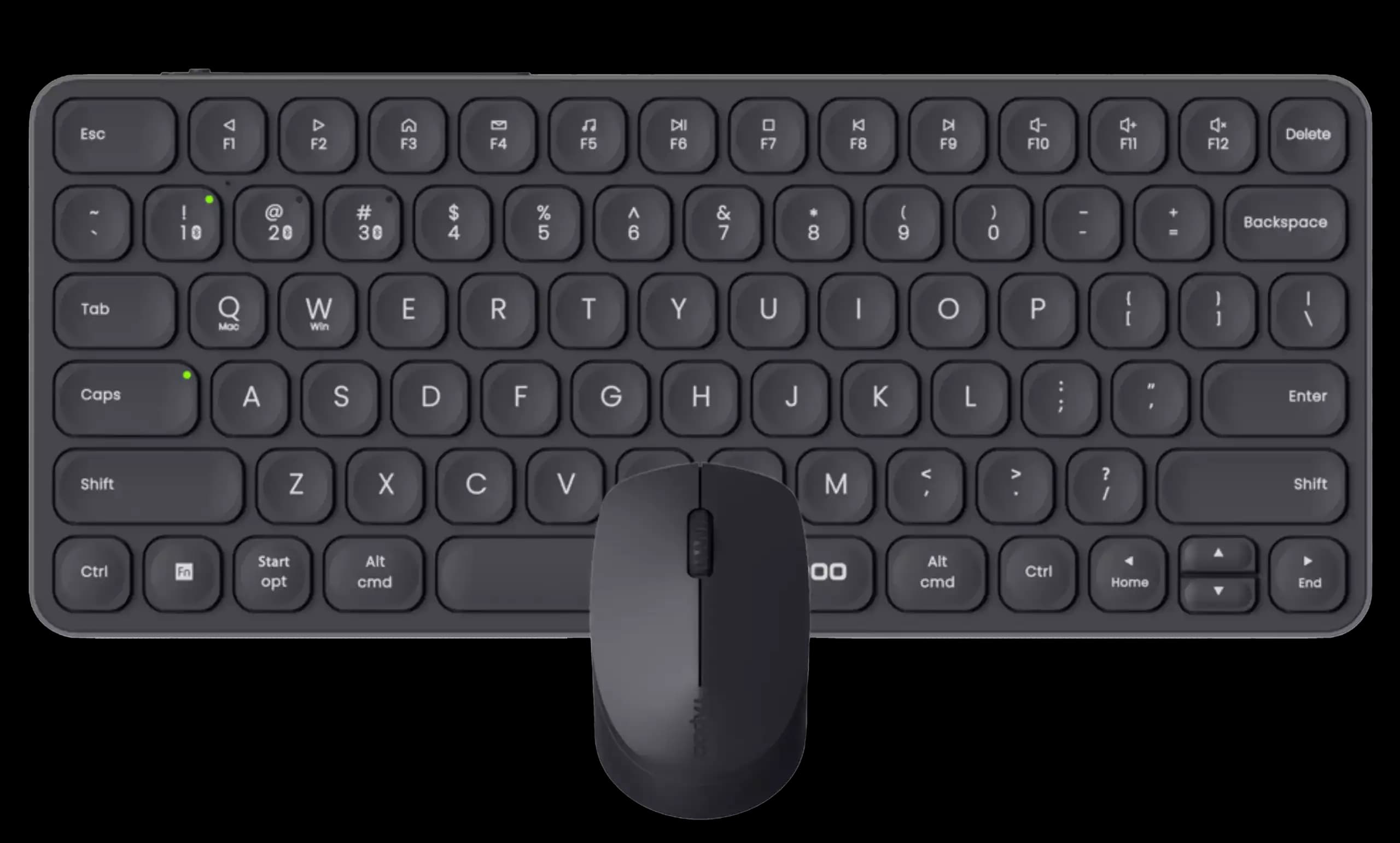 Rapoo 9010M Multi-Device Wireless Combo | Bluetooth 5.0 & 2.4GHz Dual-Mode Keyboard & Mouse | Low-Profile Silent Design | Cross-Platform Compatibility | Battery-Powered Operation