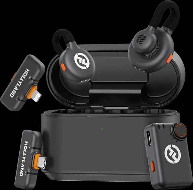 Hollyland Lark M2S | Wireless Lavalier Microphone System | 2.4GHz Adaptive Frequency Hopping (AFH) | Frequency Response 20Hz–20kHz | Mic Sensitivity -37 dBV ±2dB @1kHz, 94dB SPL | Up to 300m (1000ft) Transmission Range