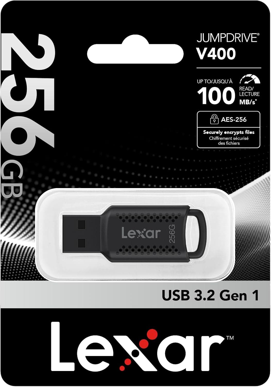 Lexar JumpDrive V400 USB 3.2 Gen 1 Flash Drive | 256GB Capacity | Up to 100MB/s Read Speed | Compatible with PC and Mac Systems
