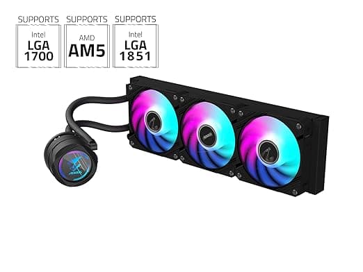 AORUS WaterForce 360 ARGB Liquid CPU Cooler | 360mm Radiator | Triple ARGB Fans | Custom Lighting Display | High-Performance Cooling for Intel & AMD