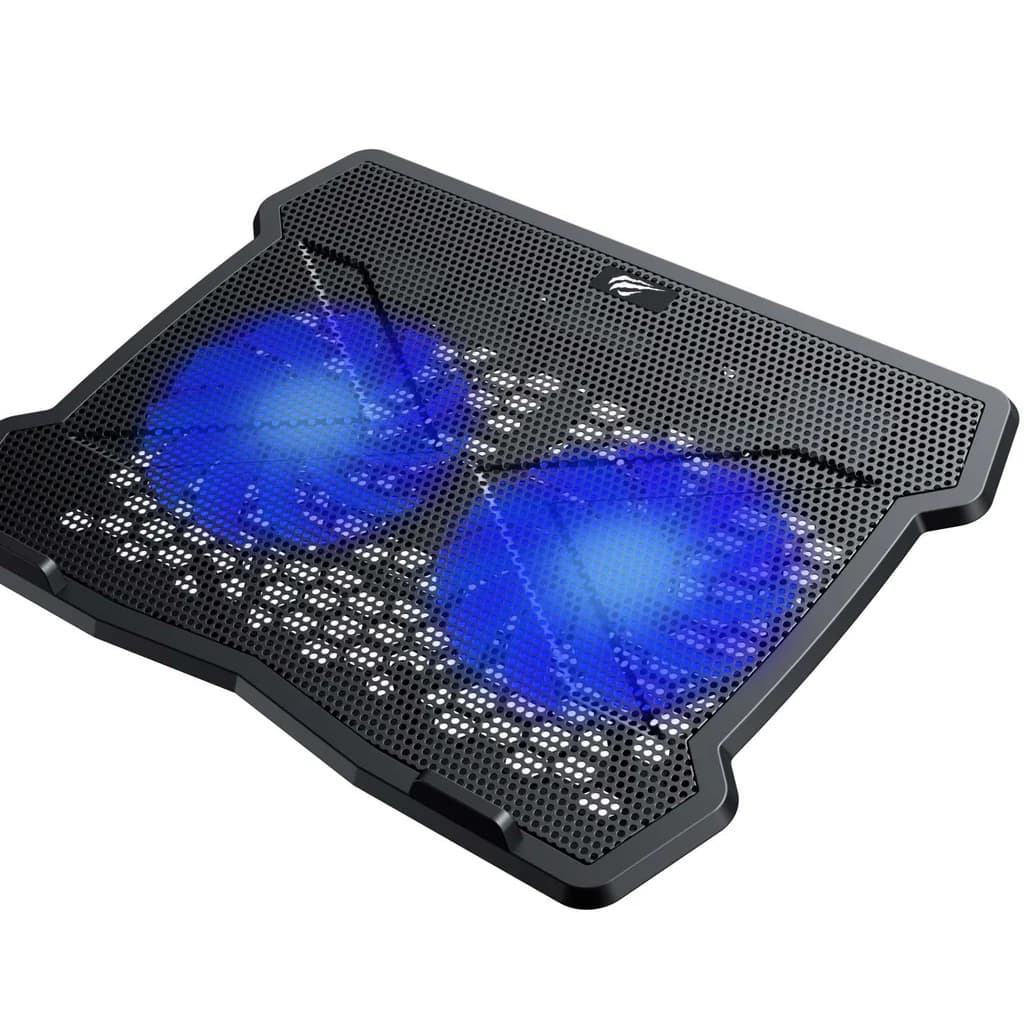 HAVIT F2075 | Gaming Cooling Pad | 125mm Large Fan | 1200±10% RPM | 56CFM Air Flow | 17-26dBA Noise Level | 5V DC Operation | Dual USB Ports | ABS+Iron Net Build | 10"-15.6" Laptop Support