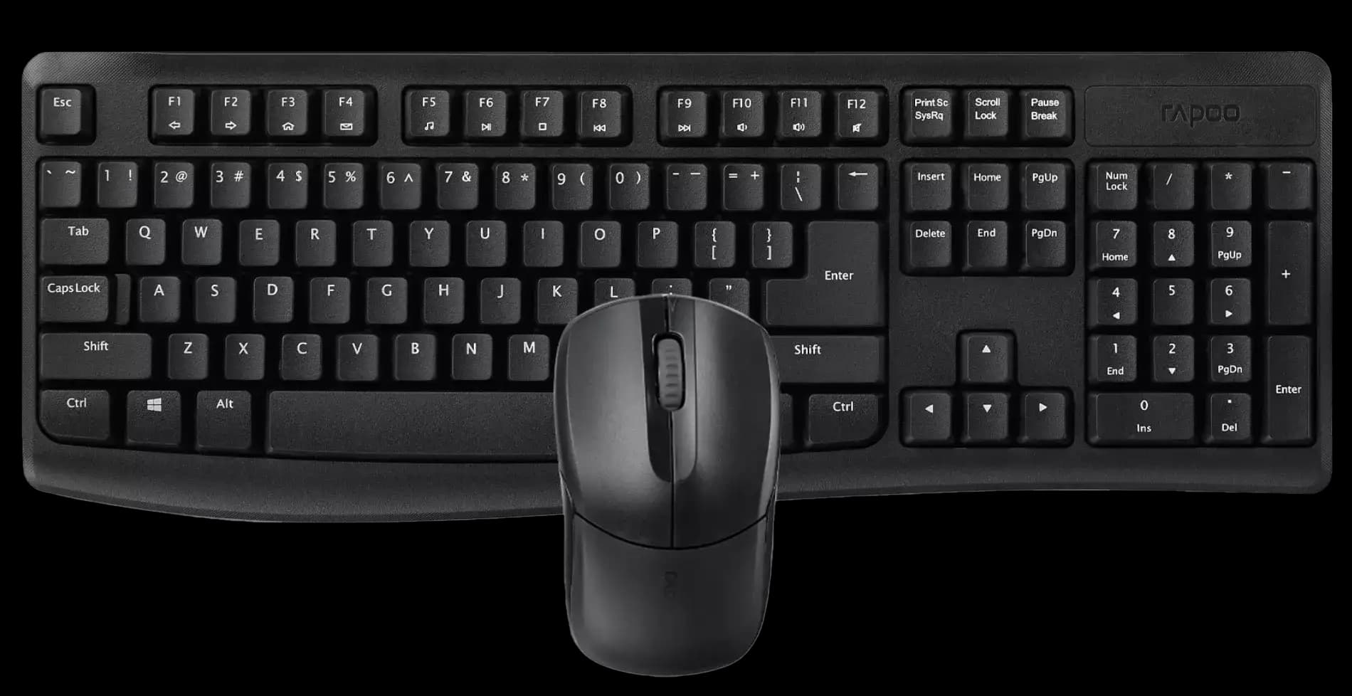 Rapoo X1800Pro | 2.4G Wireless Keyboard & Mouse Combo | Spill-Resistant Design | Multimedia Hotkeys | For PC, Laptop & Desktop