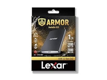 Lexar ARMOR 700 Portable SSD | USB Type-C Interface | Up to 2000MB/s Read & Write Speed | IP66 Dust & Water Resistance | 3-Meter Drop Protection | Sleek and Slimline Design