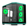 Ant Esports Crystal X11 – Mid-Tower Gaming Case (Green/Black) | Compatible with ATX, Micro-ATX, Mini-ITX | Includes 4×120mm ARGB Fans Pre-Installed