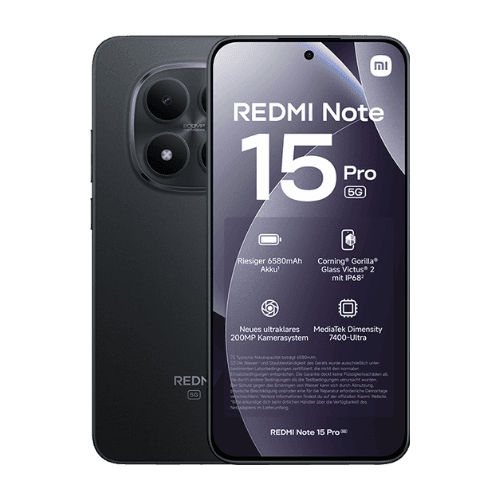 Redmi Note 15 Pro 5G | Android 15 | 6.83-inch QHD+ 2772 x 1280 pixels AMOLED Display | 8/12GB RAM | 256/512GB Storage | 200MP Rear Camera | 20MP Front Camera | 6580mAh Battery | Fingerprint sensor & Face Unlock