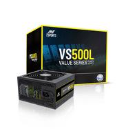 Ant Esports VS500L – 500W Power Supply (Value Series | Black) | Efficient & Budget-Friendly PSU for PC Builds