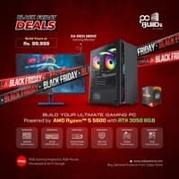 Gaming PC Build | AMD Ryzen 5 5600 Processor | B450M Motherboard | 16GB RAM | 512GB SSD | RTX 3050 (6GB) Graphics | 650W Power Supply | Ant ICE Air Cooler | RGB Gaming Case with Dahua 24-inch Gaming Monitor