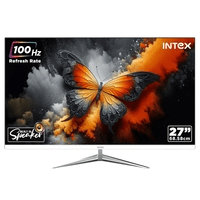 Intex 27-Inch (68.5 CM) Full HD Flat LED Monitor | IPS Panel | 100Hz Refresh Rate | 1920x1080 Resolution | 5ms Response Time | Frameless Design | Sleek Metal Stand | Built-in Speakers