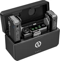 Hollyland Lark Max Duo | Digital 2.4GHz Wireless Microphone System | OLED Touchscreen | 2800mAh Battery with 22-Hour Runtime via Charging Case | Frequency Response 20Hz–20kHz