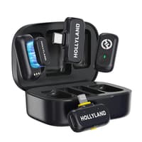 Hollyland Lark A1 Combo | 2-Person Wireless Microphone System with USB-C & Lightning Connectors | 48kHz / 16-bit Audio Quality | Up to 150m Range | 8-Hour Transmitter Battery Life | Smart DSP Noise Reduction