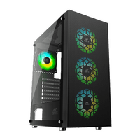 Ant Esports ICE-110 Mid-Tower Case – Black | E-ATX/ATX/M-ATX/ITX Support | 3×120mm Front + 1×120mm Rear Fan Pre-Installed