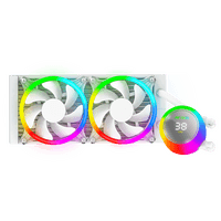 Ant Esports ICE Chroma 240 ARGB – 240mm Liquid CPU Cooler (White & Black) | ARGB Lighting & Temp Display | Intel & AMD Support | Anti-Leak Tubing