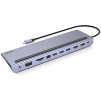 UNITEK D1022B 11-in-1 USB-C Universal Docking Station | 2× HDMI, 1× VGA with MST | 3× USB 3.0 | SD & Micro SD Card Reader | Audio | Gigabit Ethernet | 100W Power Delivery