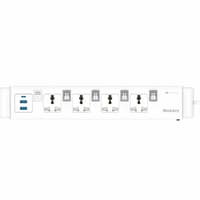 Huntkey SZC407 Surge Protector Power Strip | 4 Universal Outlets | USB & Type-C Ports | 3M Cable | White