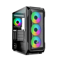 Ant Esports ICE-410TG Mid-Tower – White/Black | E-ATX/ATX/M-ATX/ITX Support | 4×ARGB Fans Pre-Installed | Type-C | Tempered Glass