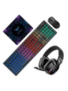 Alcatroz X Craft Basecamp 4-in-1 Gaming Combo Set | RGB Backlit Keyboard | RGB Gaming Mouse | RGB Wired Headphone | RGB Mousepad