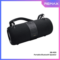 REMAX RB-M55 | Portable Bluetooth Speaker | IPX6 Waterproof | Bluetooth/AUX/USB Inputs | Built-in Mic | 3.5H Playtime | 60H Standby | USB-C Charging | Compact Strap Design | Multi-Device Compatibility