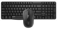 Rapoo NX1600 Wired Combo | Optical Mouse & Keyboard Set | USB Connection | Black